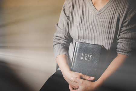 Christian life crisis prayer to god. Woman Pray for god blessing to wishing have a better life....