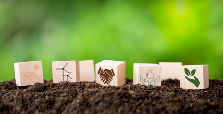 Saving energy and sustainability of renewable energy concept. Eco-efficiency is management of the...