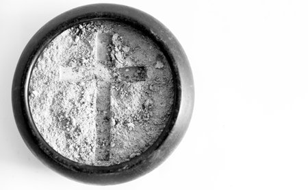 Ashes are prepared for Christian festival of apostles. dust symbol of religion, sacrifice, redemption, Jesus Christ, ash wednesday, lent, Good Friday, Easter with Church is devoted to fastingの写真素材