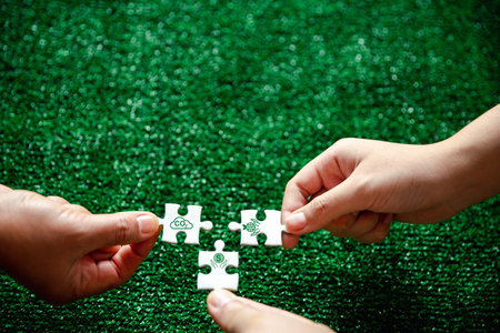 Companies are targeting net zero greenhouse gas emissions. Carbon credit concept.Tradable...