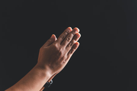 Christian life crisis prayer to god. Woman Pray for god blessing to wishing have a better life. woman hands praying to god with the bible. begging for forgiveness and believe in goodness.の写真素材