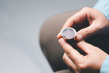 Concept of Eucharist or holy communion of Christianity. Eucharist is sacrament instituted by Jesus. during last supper with disciples. Bread and wine is body and blood of Jesus Christ of Christians.の写真素材