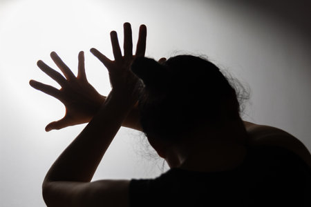 Stop Violence against Women Concept, International Women's Day, International Day for the Elimination of Violence against Women 25 November. Stop Sexual Harassment against Female.の写真素材