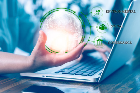 Social Investment Business Ideas ESG Governance and Environment, Sustainable and Ethical Organization Development. ESG eco concept environmental, social, Governance, ethical.の写真素材