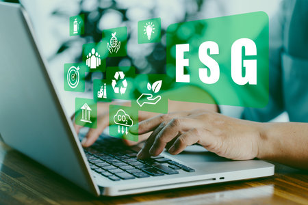 Social Investment Business Ideas ESG Governance and Environment, Sustainable and Ethical Organization Development. ESG eco concept environmental, social, Governance, ethical.の写真素材