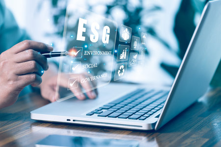 Social Investment Business Ideas ESG Governance and Environment, Sustainable and Ethical Organization Development. ESG eco concept environmental, social, Governance, ethical.の写真素材