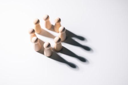 Human resources and management concept. cooperation, teamwork, training. Staff, community meeting. Collaboration and cooperation, participation. Social connections, joining to solve tasksの写真素材
