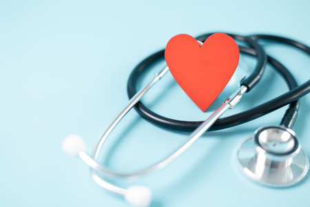 Stethoscope symbolizes essential medical care provided within health care system, health insurance plays crucial role in financing treatment and medicine to disease, concept of health management.の写真素材