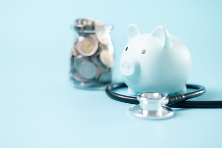Concept of comprehensive health care includes medical professionals using stethoscopes to diagnose diseases, while health insurance ensures patients can access the necessary medicine and care.の写真素材