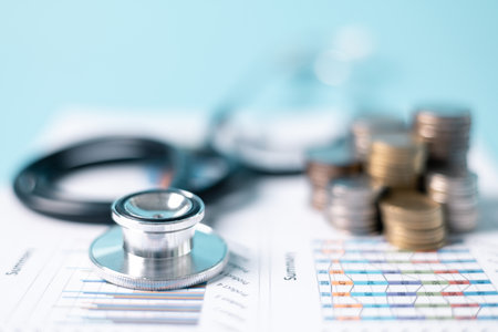 Health care insurance is smart financial decision, as it not only saves money on medical expenses but also ensures access to quality care and health management with symbol of stethoscope. investment.の写真素材