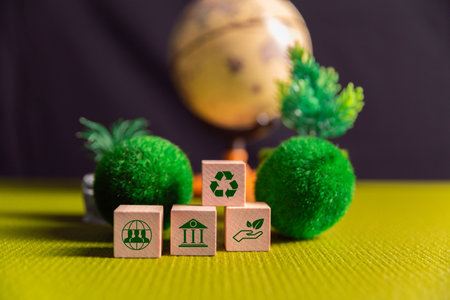 ECO-friendly idea of recycling waste helps protect jungle and planet, promoting safe and sustainable...