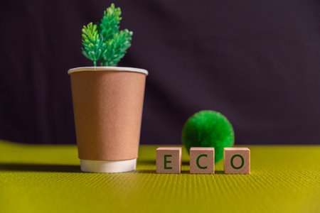 ECO-friendly idea of recycling waste helps protect jungle and planet, promoting safe and sustainable use of environmental resources clean, energy, life, alternative, change, global, ground, helping.の写真素材