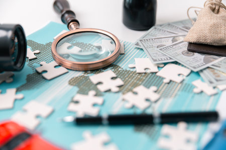 Idea of travel by embodies concept of liberty, as it allows people to take an exotic vacation and experience culture and decoration of distant lands during their trip. search, geography, money, globeの写真素材