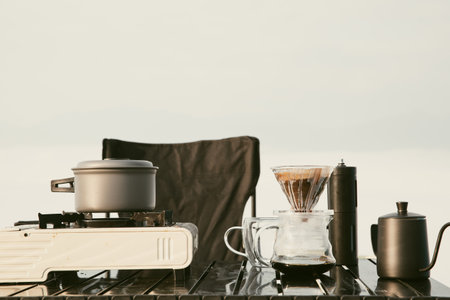 Morning coffee concept of cafe focus on nurturing coffee in harmony with nature organic seed create...