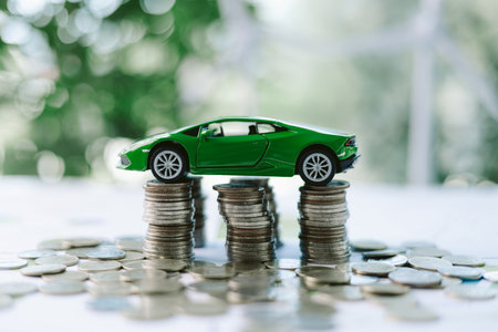 ESG strategies are driving business growth, boosting revenue and financial success by aligning economic goals with sustainable finance. growth, revenue, finance, economic, financial. green carの写真素材