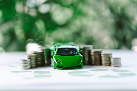 ESG strategies are driving business growth, boosting revenue and financial success by aligning economic goals with sustainable finance. growth, revenue, finance, economic, financial. green carの写真素材