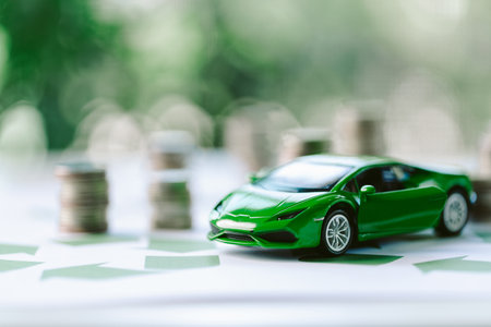ESG strategies are driving business growth, boosting revenue and financial success by aligning economic goals with sustainable finance. growth, revenue, finance, economic, financial. green carの写真素材