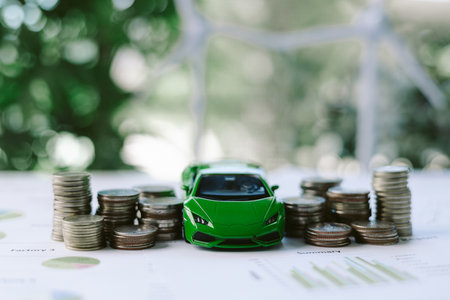 ESG strategies are driving business growth, boosting revenue and financial success by aligning economic goals with sustainable finance. growth, revenue, finance, economic, financial. green carの写真素材