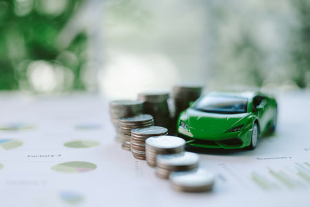 ESG strategies are driving business growth, boosting revenue and financial success by aligning economic goals with sustainable finance. growth, revenue, finance, economic, financial. green carの写真素材