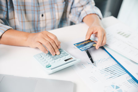 business, accurate accounting is essential to calculate costs, manage payments, issue invoices, track income, and ensure proper tax handling for sound financial planning and investment decisions.の写真素材
