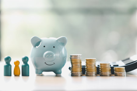 Money box filled with coins, saving cash, banking wisely, making sound investments can build...
