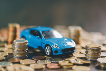 Car calculator money. Finance car smart saving, money management, considering vehicle investment,...