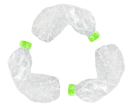 Recycle plastic water bottles の写真素材