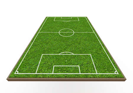 Football field with white backgroundの写真素材