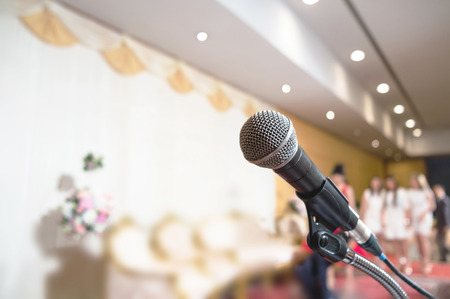 Wedding ceremonies announcement microphoneの写真素材