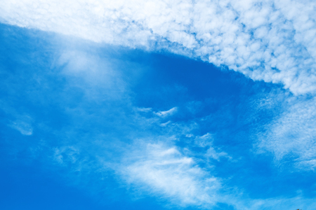 Beautiful fluffy clouds in the blue sky.の写真素材