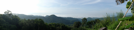 Panorama Landscape view of mountain and Mist. Relaxing Nature picture.の写真素材