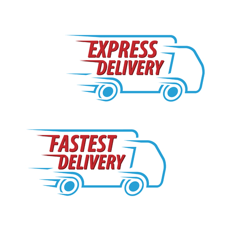 Express Delivery, Fastest Delivery Vector iCon set Isolated White Background.のイラスト素材
