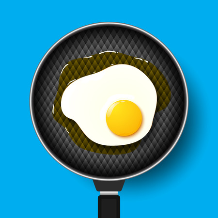 Fried Egg in the Pan vector illustrationのイラスト素材