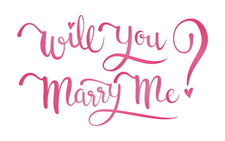 Will You Marry Me Calligraphy on isolated White Background.のイラスト素材