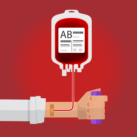 Blood Donation Vector, Human Donate Blood for Save the Other Life.のイラスト素材