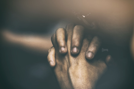 Christian Woman Believe in Jesus and Pray to the Lord. Vintage Tone Adjust Dust, Scratches and Gain added.の写真素材