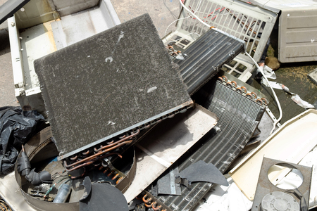 Old and Broken Air Conditioner unit used to be Spare Part.