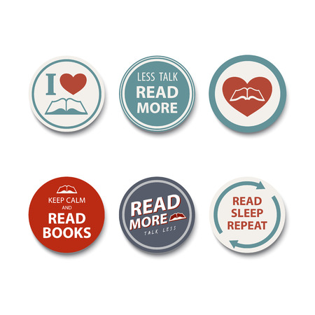 Book Lover Badge, Book Reader Badge with a Simple Text Vector.のイラスト素材
