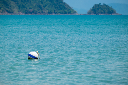 White Buoyancy Ball Floating in the Sea.