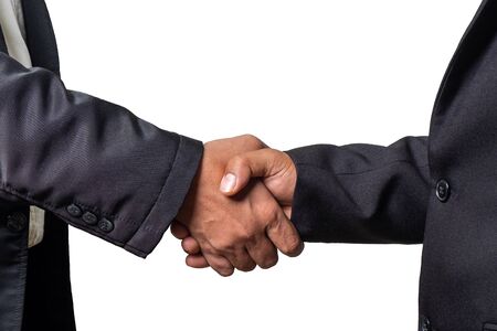 Businessman  Shake Hands Together on iSolated White Background. Concept Picture of Successful Business Agreement.の写真素材