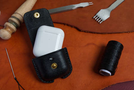 Wireless Earbuds Genuine Leather Case, High Quality Handmade from Genuine Italian Vegetable Tanned...