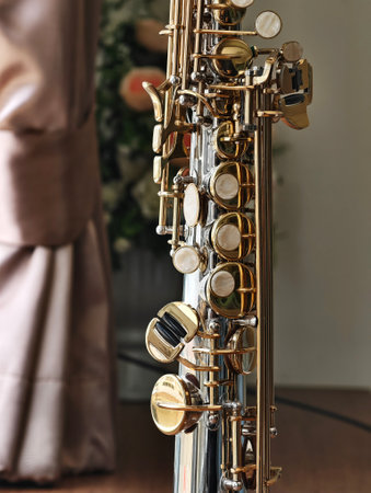 Soprano saxophone, Popular professional Jazz music instrument.の写真素材