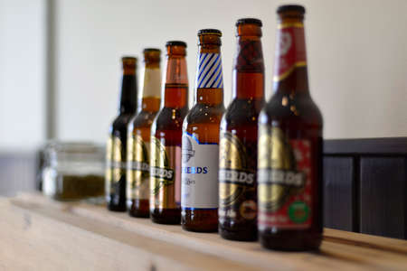 BIRZEIT, ISRAEL - MARCH 27, 2019: Birzeit Brewery Shepherds Beer bottles (Palestine)のeditorial素材