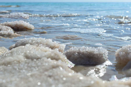 Close up of white sand in the sea. Natural background.の写真素材
