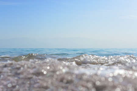 Close up of salt background. Natural salt. Dead Sea salt mineral natural formations. Salt crystals...
