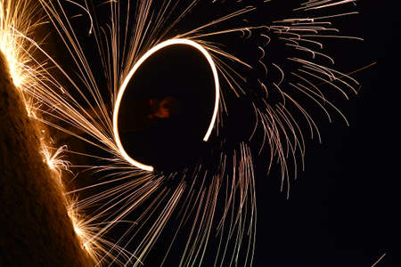 Sparks on a dark background. High quality photo