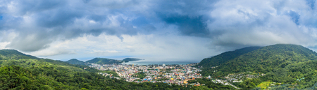 Patong beach in Phuket province is the international famous place for vacation the beach is very beautiful and long curved beach inside Patong gulf.の写真素材