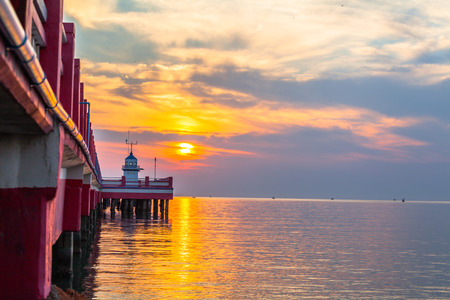 sunrise on Ao Manao in Prajuab Kirikhan provinceの写真素材