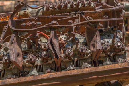 Pump machine Trucks Used in mining. Was set up in the lawn. Of these, some of us do not use rusty...
