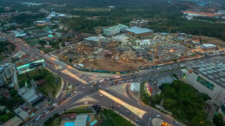 Phuket, Thailand - January, 01, 2017: Darasamuth intersection the main road of Phuket city there...